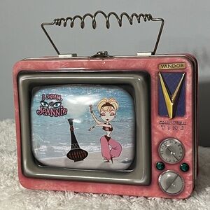 Pink Retro TV Tin Box